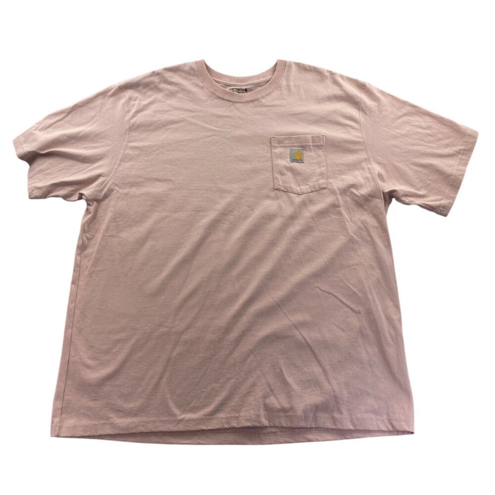 Carhartt Mens Work T-Shirt Size 3XL Pink Short Sleeve Crewneck Casual Pocket Tee